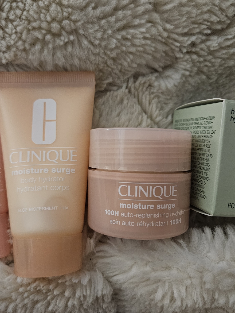 Clinique Moisture Surge Hydrator - Pale Pink Jar & Peach Tube. Lot of 4 Travel